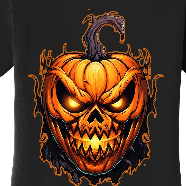 Fall Autumn Halloween Scary Pumpkin Lazy Costume Women's T-Shirt