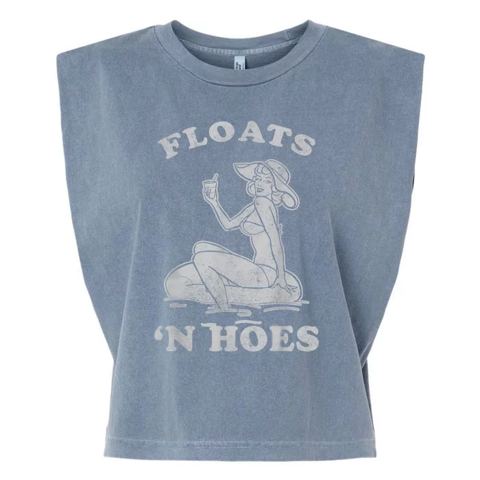 Floats And Hoes Funny Float Trip Tubing River Float Garment-Dyed Women's Muscle Tee