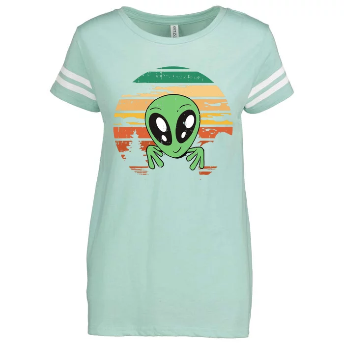 Funny Alien Halloween Costume Retro UFO Enza Ladies Jersey Football T-Shirt