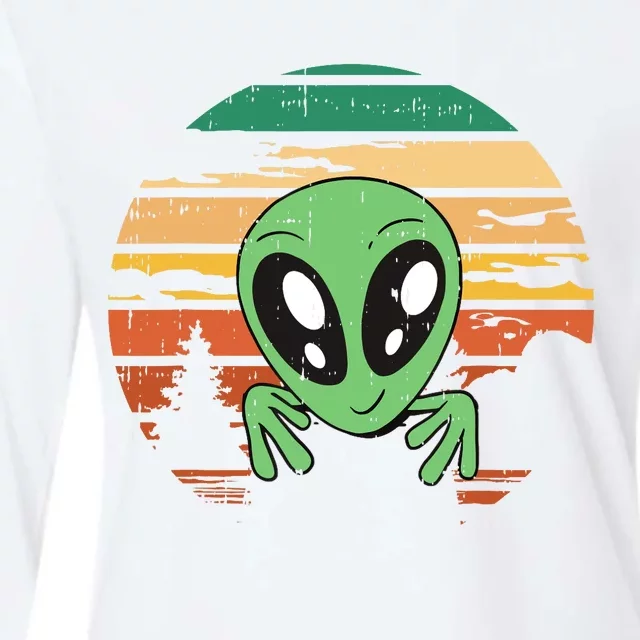 Funny Alien Halloween Costume Retro UFO Womens Cotton Relaxed Long Sleeve T-Shirt