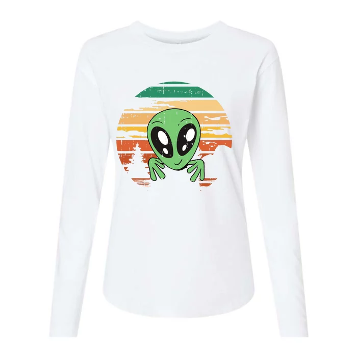 Funny Alien Halloween Costume Retro UFO Womens Cotton Relaxed Long Sleeve T-Shirt