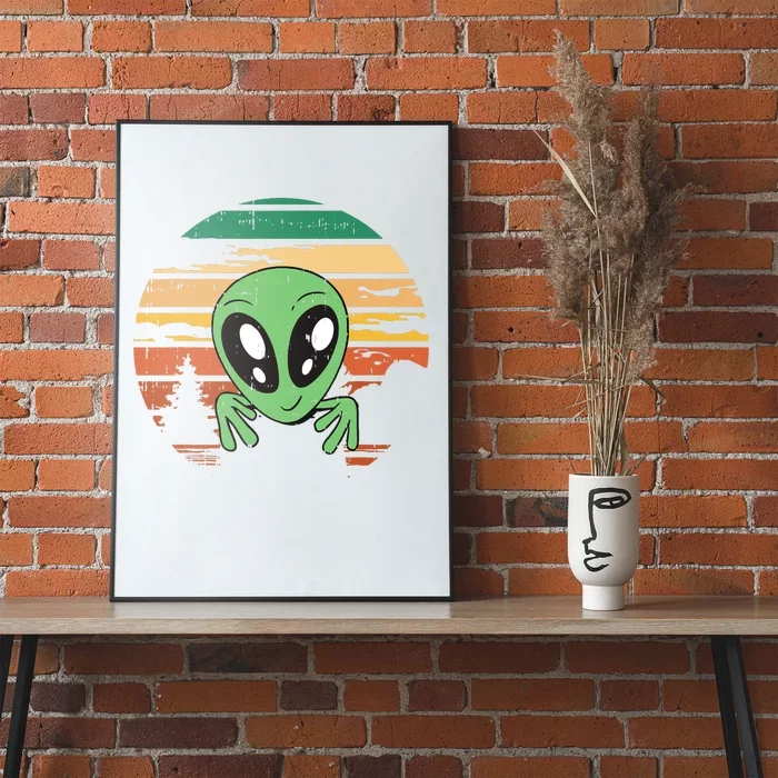 Funny Alien Halloween Costume Retro UFO Poster