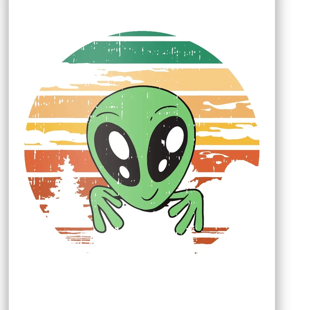 Funny Alien Halloween Costume Retro UFO Poster