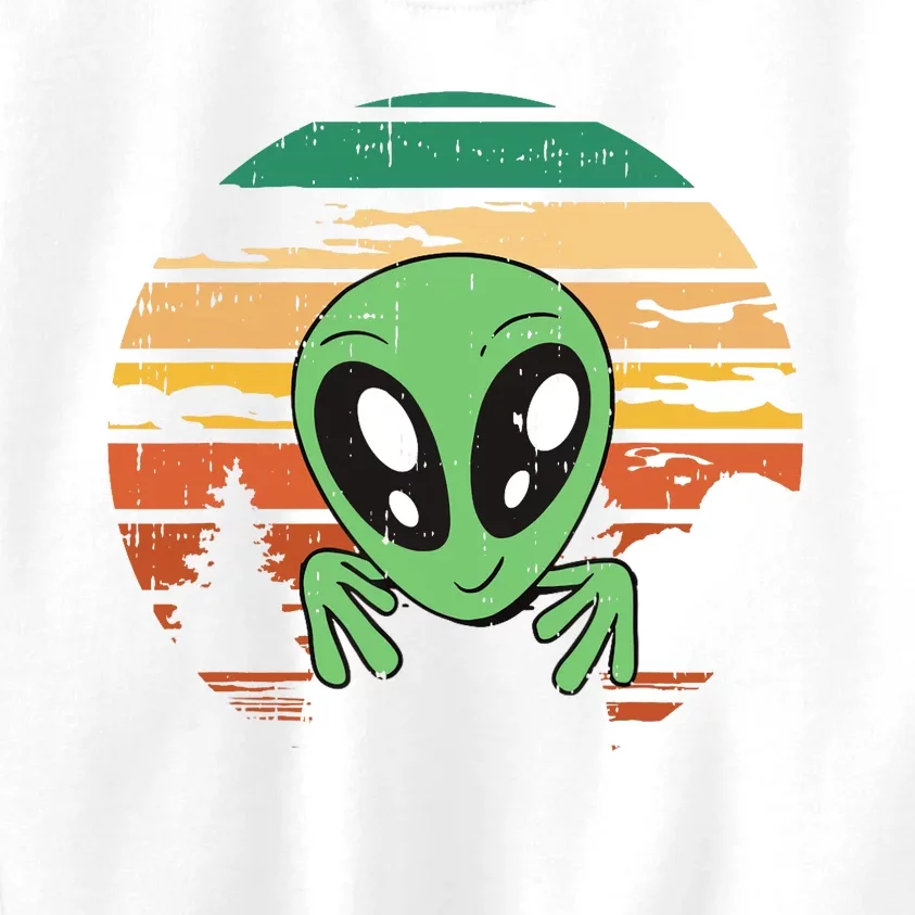 Funny Alien Halloween Costume Retro UFO Kids Sweatshirt