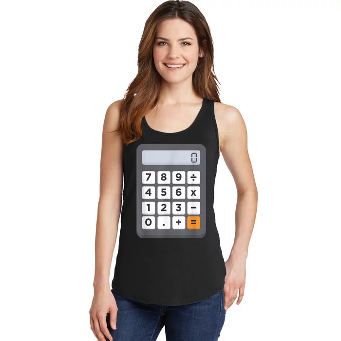 Funny Accountant Halloween Costume Outfit Math Calculator Ladies Essential Tank