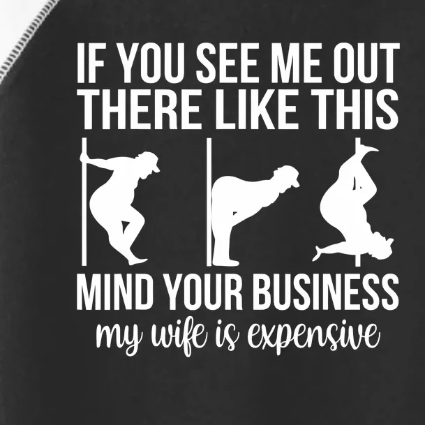 Funny Adult Humor My Wife Is Expensive Funny Stripper Gag Toddler Fine Jersey T-Shirt