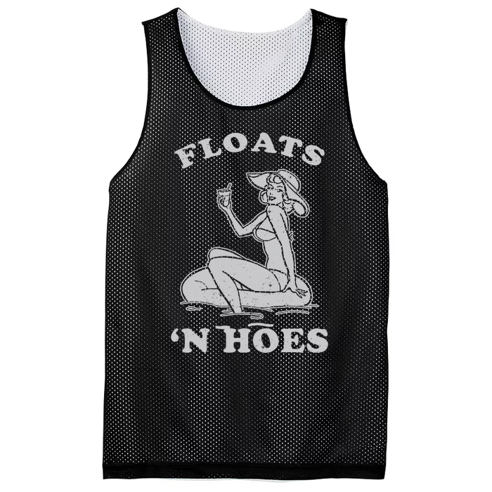 Floats And Hoes Funny Float Trip Tubing River Float Mesh Reversible Basketball Jersey Tank