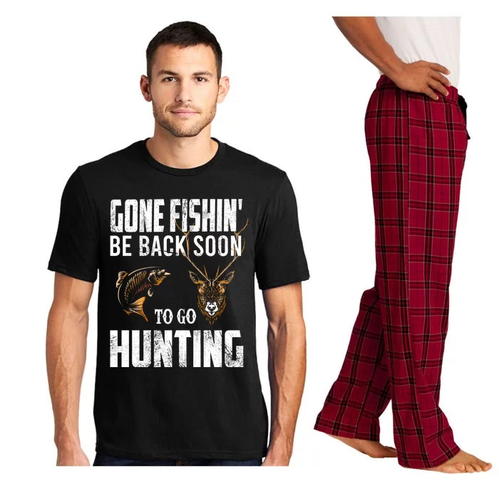 Fishing And Hunting Funny Fish Deer Hunter Gag Gift Gift Pajama Set