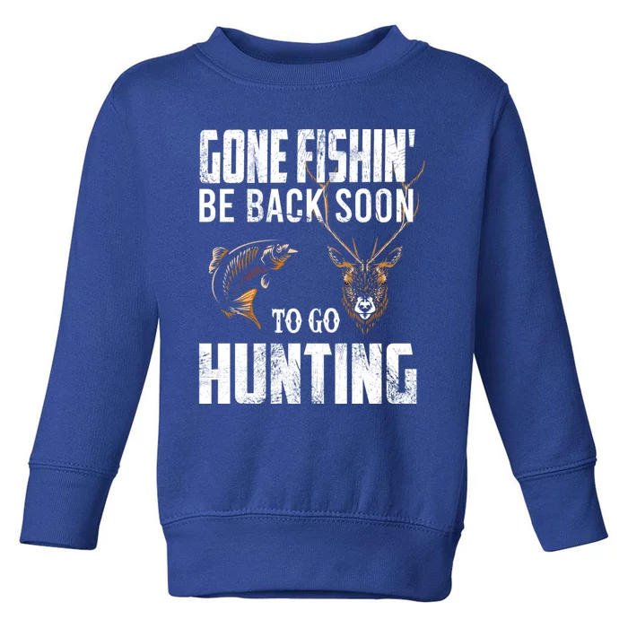 Fishing And Hunting Funny Fish Deer Hunter Gag Gift Gift Toddler Sweatshirt