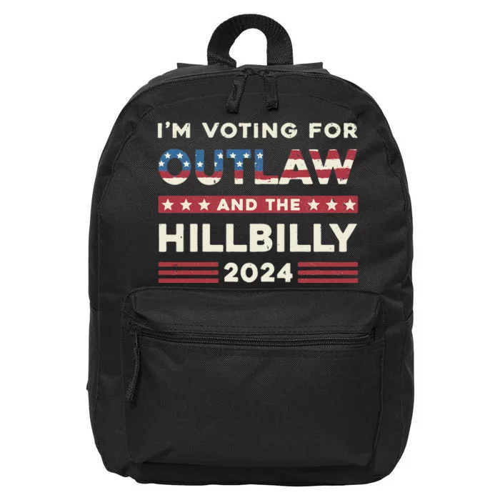 Felon And Hillbilly 24 Pro Trump 2024 Flag Funny Political 16 in Basic Backpack