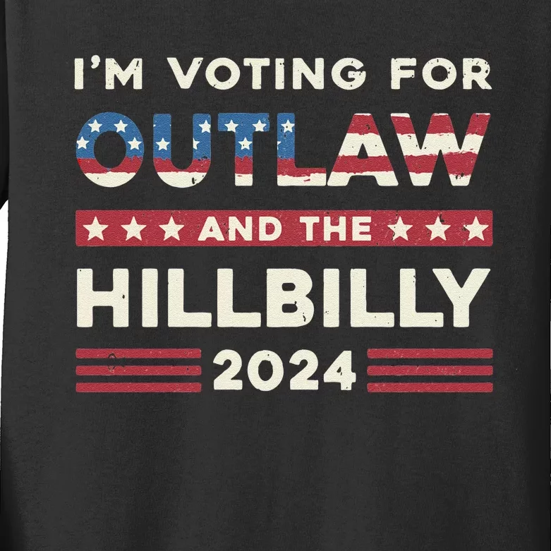 Felon And Hillbilly 24 Pro Trump 2024 Flag Funny Political Kids Long Sleeve Shirt