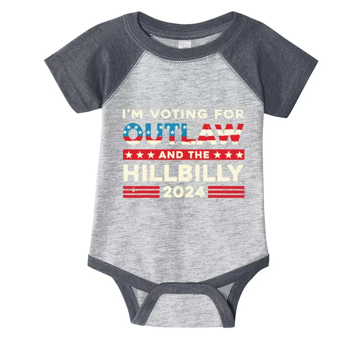 Felon And Hillbilly 24 Pro Trump 2024 Flag Funny Political Infant Baby Jersey Bodysuit