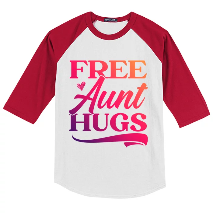 Free Aunt Hugs Auntie Best Aunt Ever Aunt To Be Funny Gift Kids Colorblock Raglan Jersey