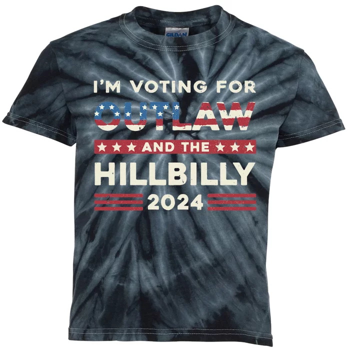 Felon And Hillbilly 24 Pro Trump 2024 Flag Funny Political Kids Tie-Dye T-Shirt