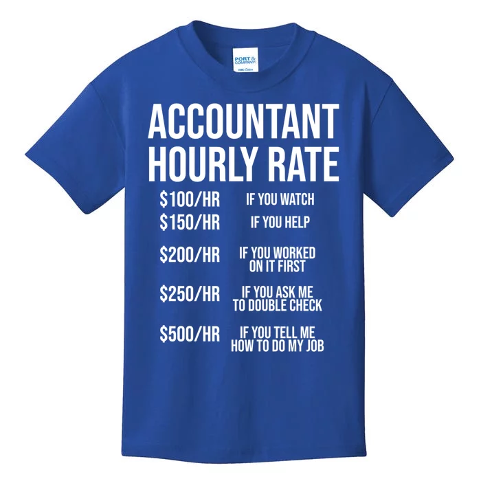 Funny Accountant Hourly Rate Accounting Cpa Humor Gift Kids T-Shirt