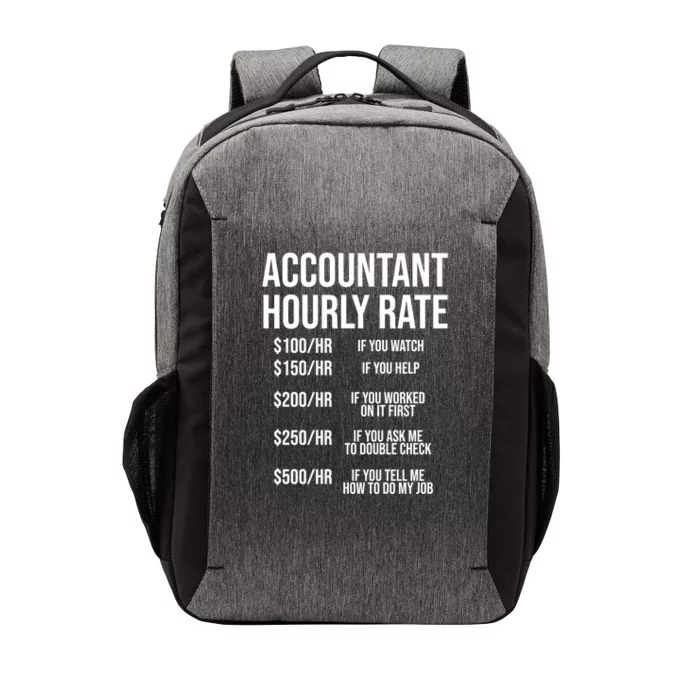 Funny Accountant Hourly Rate Accounting Cpa Humor Gift Vector Backpack