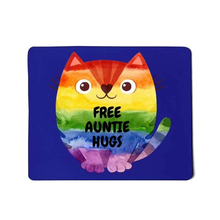 Free Auntie Hugs Pride Lgbtq Flag Cat Gift Mousepad