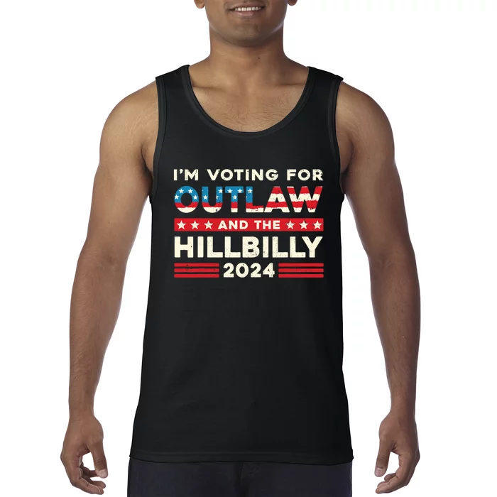 Felon And Hillbilly 24 Pro Trump 2024 Flag Funny Political Tank Top