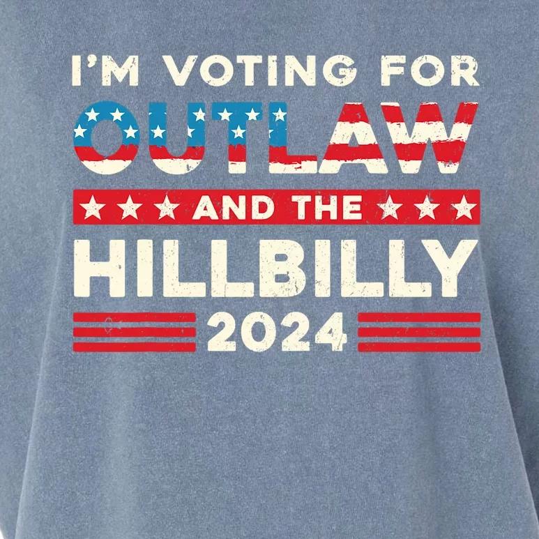 Felon And Hillbilly 24 Pro Trump 2024 Flag Funny Political Garment-Dyed Women's Muscle Tee