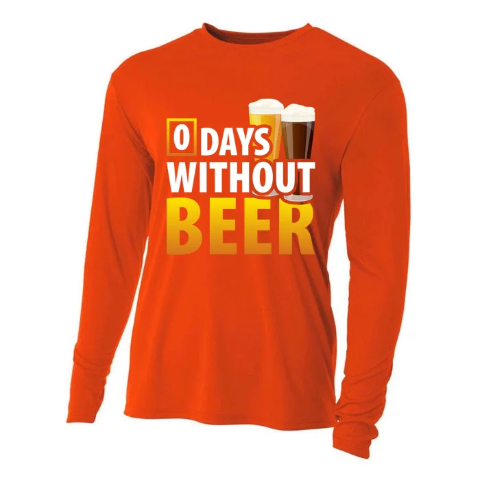 Funny Alcohol Ing Days Without Beer Gift Cooling Performance Long Sleeve Crew