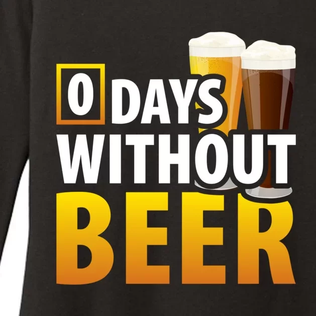 Funny Alcohol Ing Days Without Beer Gift Womens CVC Long Sleeve Shirt