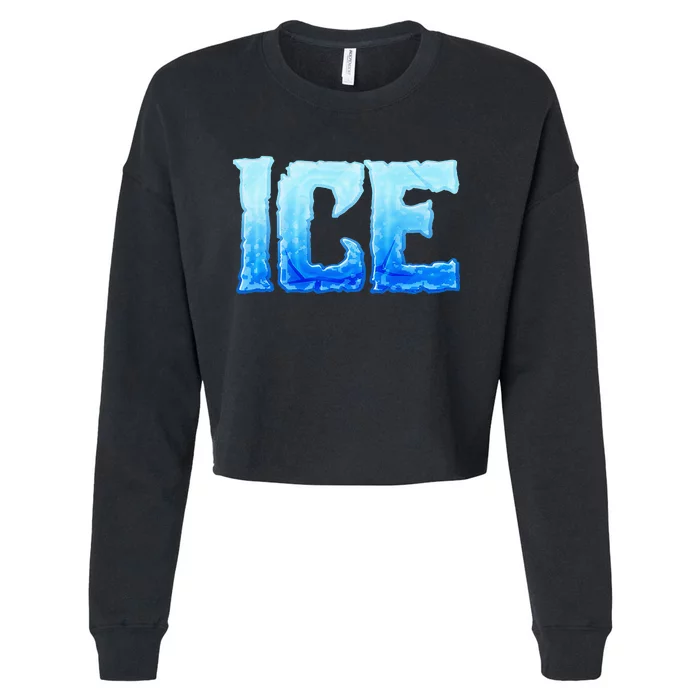 Fire And Ice Funny DIY Group Couples Halloween Costume Ice Cropped Pullover Crew