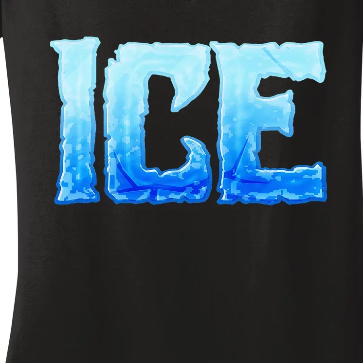 Fire And Ice Funny DIY Group Couples Halloween Costume Ice Women's V-Neck T-Shirt