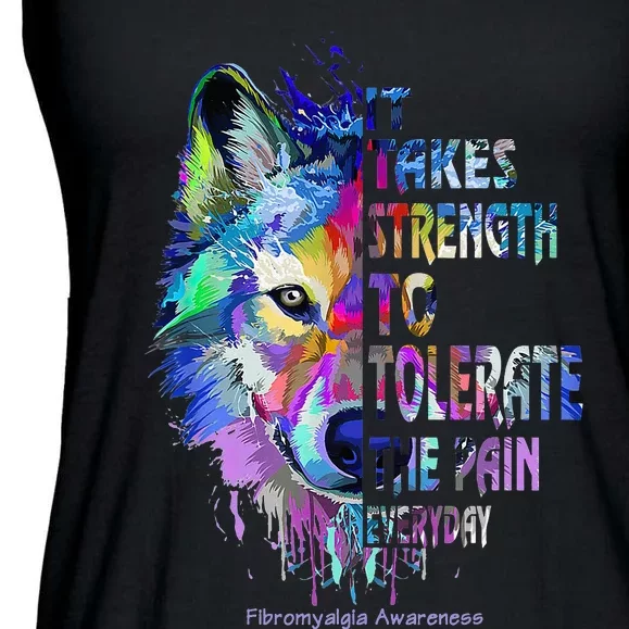 Fibromyalgia Awareness It Takes To Tolerate The Pain Ladies Essential Flowy Tank