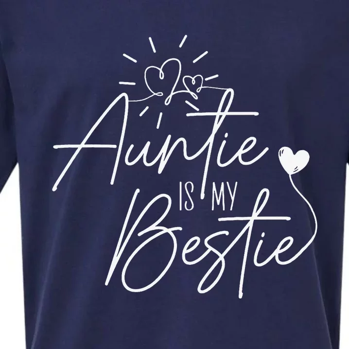 Funny Auntie Is My Bestie Auntie Niece Nephew Sueded Cloud Jersey T-Shirt