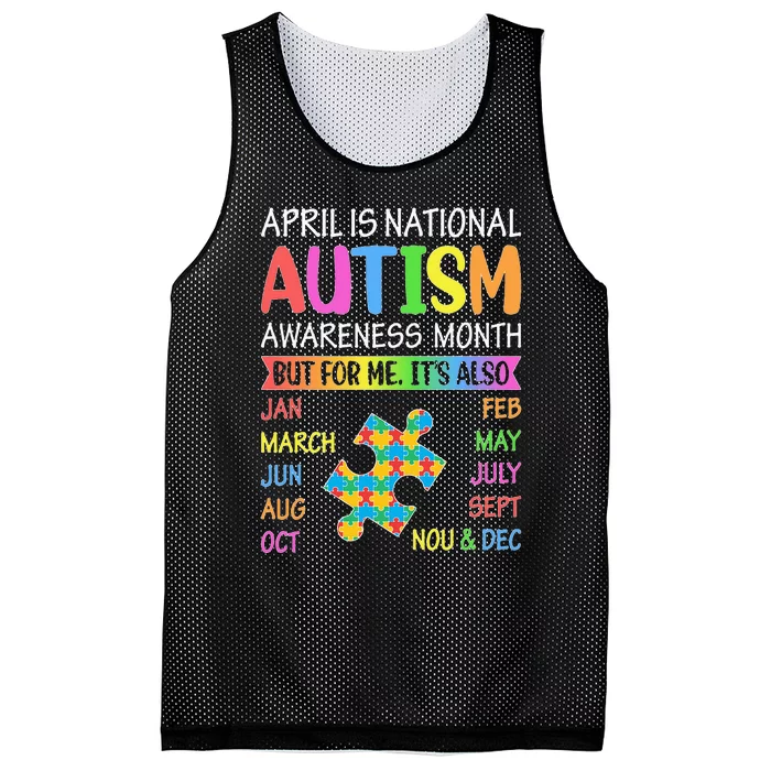 funny April is National Autism Awareness Month Mesh Reversible Basketball Jersey Tank