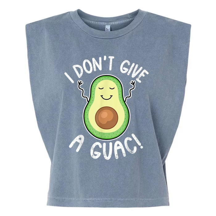 Funny Avocado I Dont Give A Guac Vegan Garment-Dyed Women's Muscle Tee