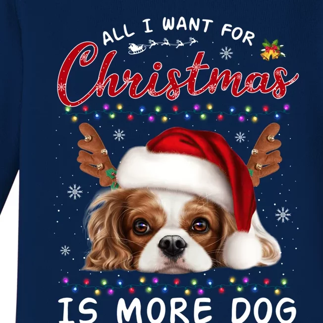 Funny All I Want For Christmas Is More Dog Lover Pajama Cool Gift Baby Long Sleeve Bodysuit