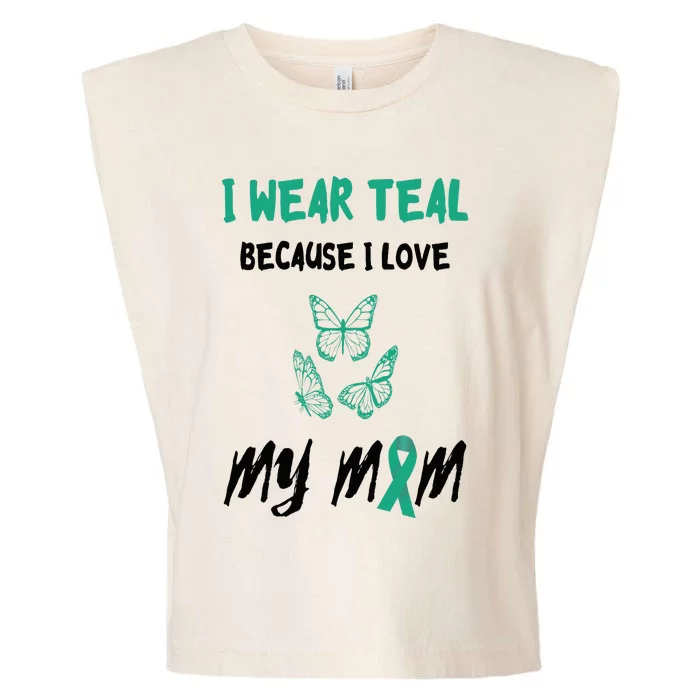 Food Allergy I Love My Mom Food Allergy Awareness Ribbon Garment-Dyed Women's Muscle Tee