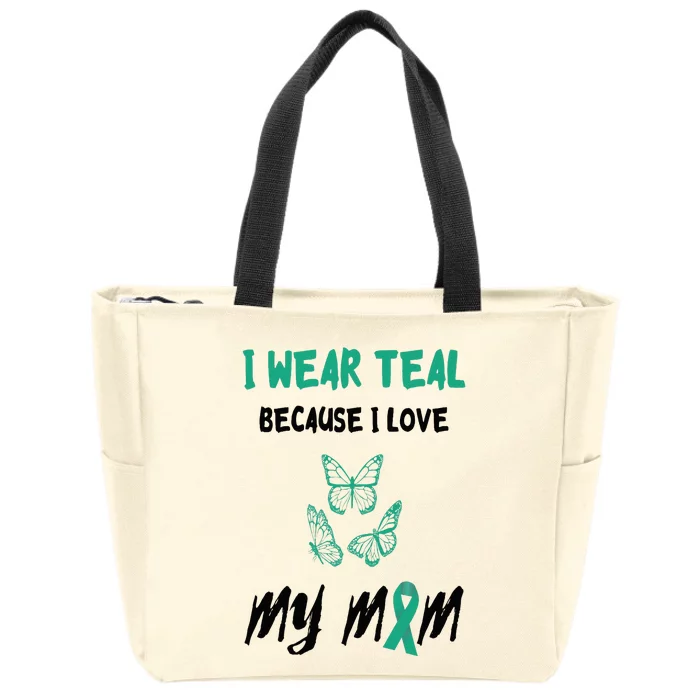 Food Allergy I Love My Mom Food Allergy Awareness Ribbon Zip Tote Bag