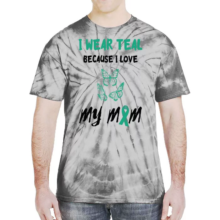 Food Allergy I Love My Mom Food Allergy Awareness Ribbon Tie-Dye T-Shirt