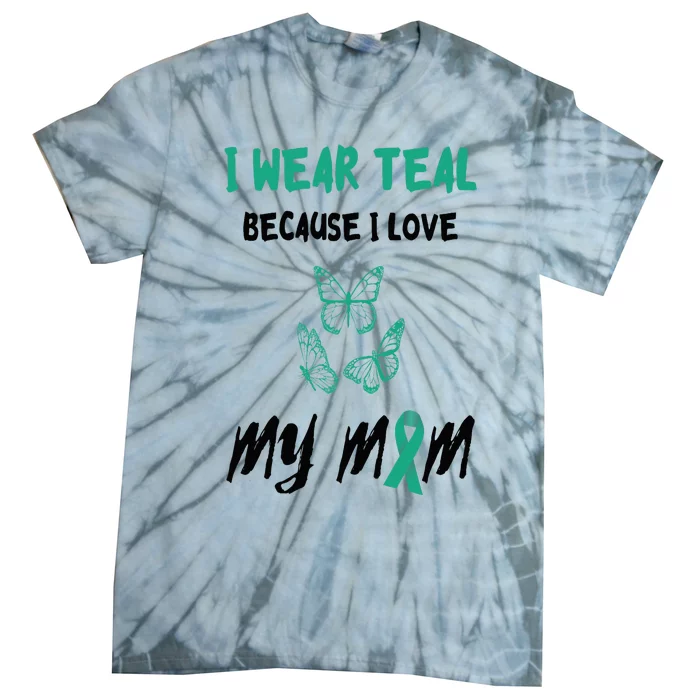 Food Allergy I Love My Mom Food Allergy Awareness Ribbon Tie-Dye T-Shirt