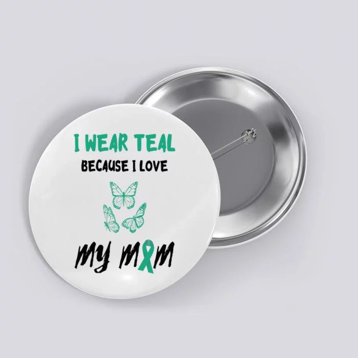 Food Allergy I Love My Mom Food Allergy Awareness Ribbon Button