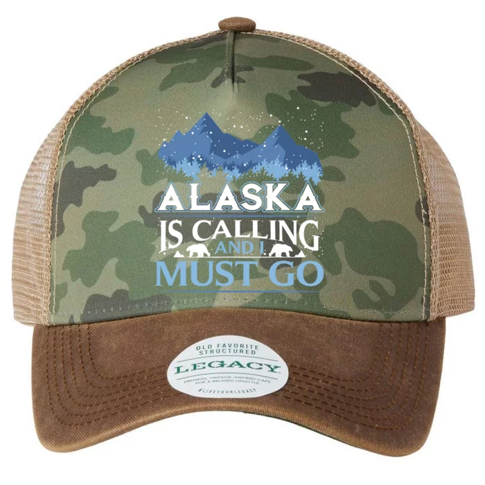 Funny Alaska Is Calling And I Must Go Design Legacy Tie Dye Trucker Hat