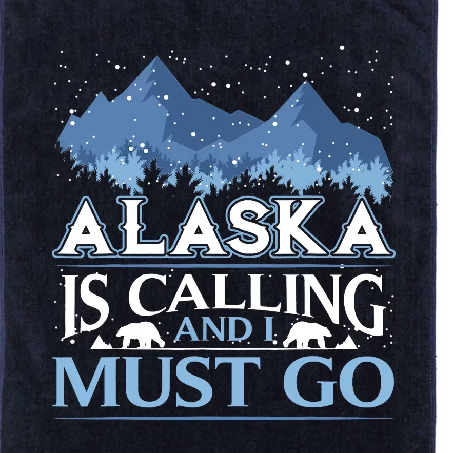 Funny Alaska Is Calling And I Must Go Design Platinum Collection Golf Towel