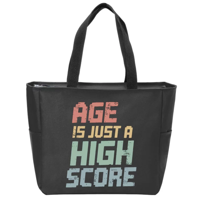 Funny Age Is Just High Score Zip Tote Bag