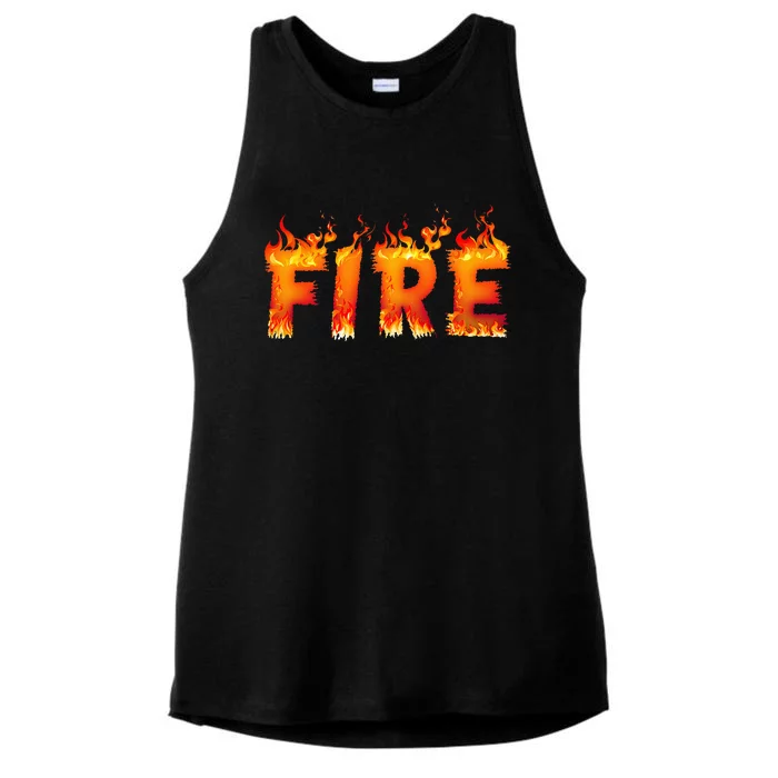 Fire And Ice Last Minute Halloween Matching Couple Costume Ladies Tri-Blend Wicking Tank