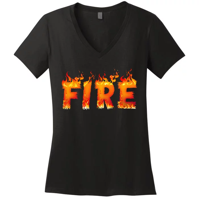 Fire And Ice Last Minute Halloween Matching Couple Costume Women's V-Neck T-Shirt