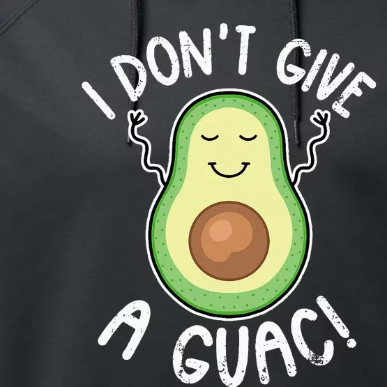 Funny Avocado I Don't Give A Guac Vegan Performance Fleece Hoodie