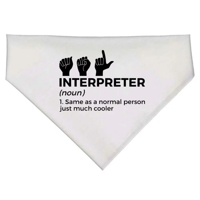 Funny ASL Interpreter Definition American Sign Language USA-Made Doggie Bandana