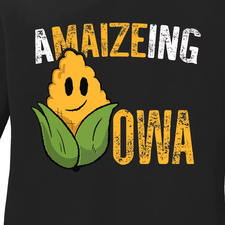 Funny Amaizeing Iowa Ladies Long Sleeve Shirt