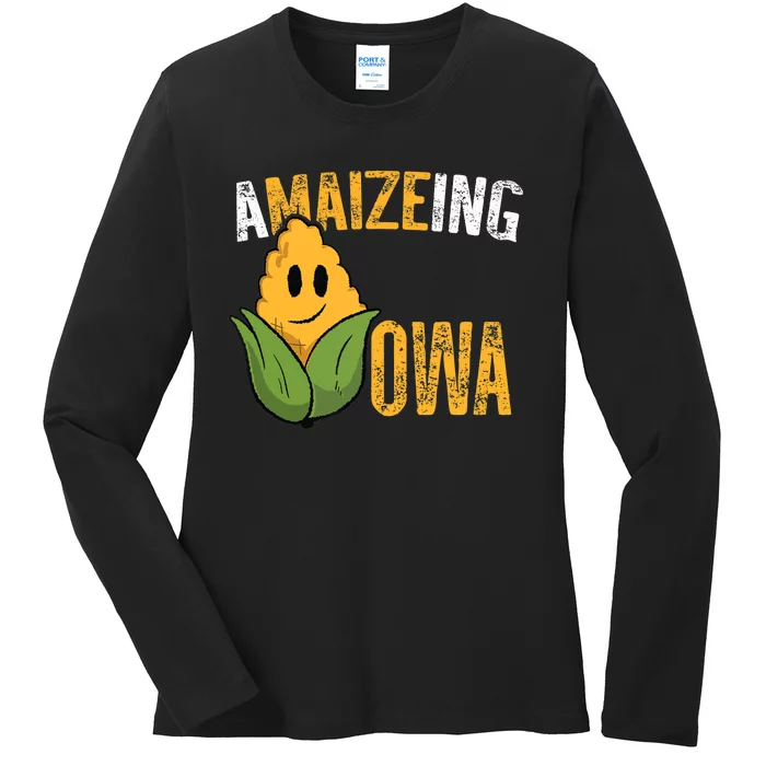 Funny Amaizeing Iowa Ladies Long Sleeve Shirt