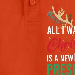 Funny All I Want For Christmas Is A New President Ugly Xmas Dry Zone Grid Performance Polo