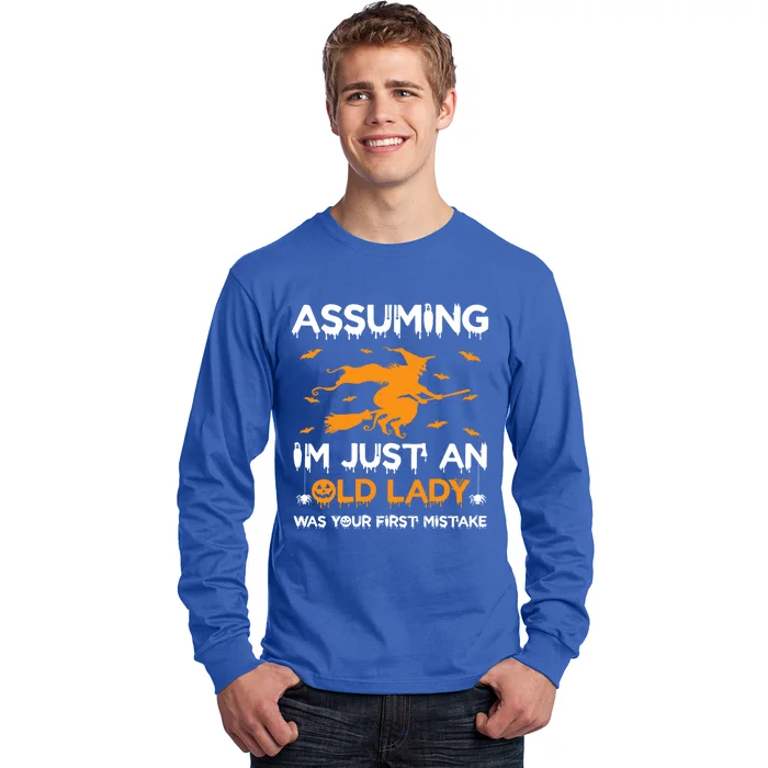 Funny Assuming Im Just An Old Lady Was Your First Mistake Meaningful Gift Long Sleeve Shirt