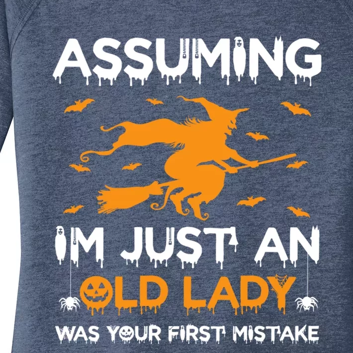 Funny Assuming Im Just An Old Lady Was Your First Mistake Meaningful Gift Women's Perfect Tri Tunic Long Sleeve Shirt