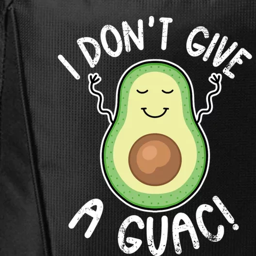 Funny Avocado I Dont Give A Guac Vegan Gift City Backpack